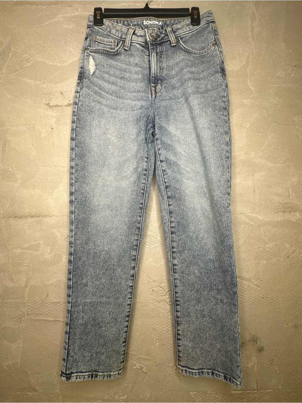 Sonoma Goods For Life Straight Leg Jeans Distressed Blue Size 6